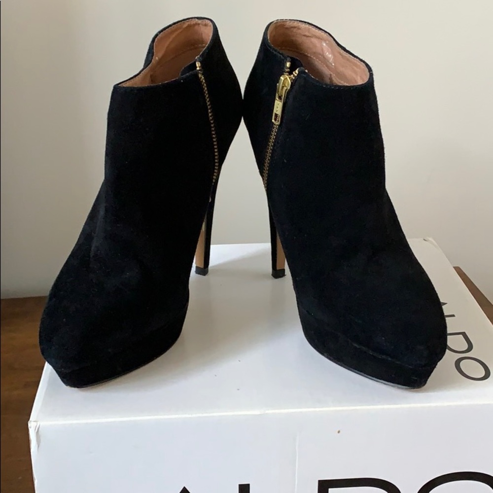 Aldo Suede Platform Pump Ankle Bootie - image 4